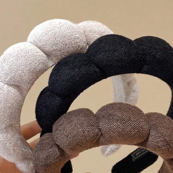 3pcs Women's Thick Fuzzy headbands light blue/ brown combo 3 pack NTW - Picture 8 of 16